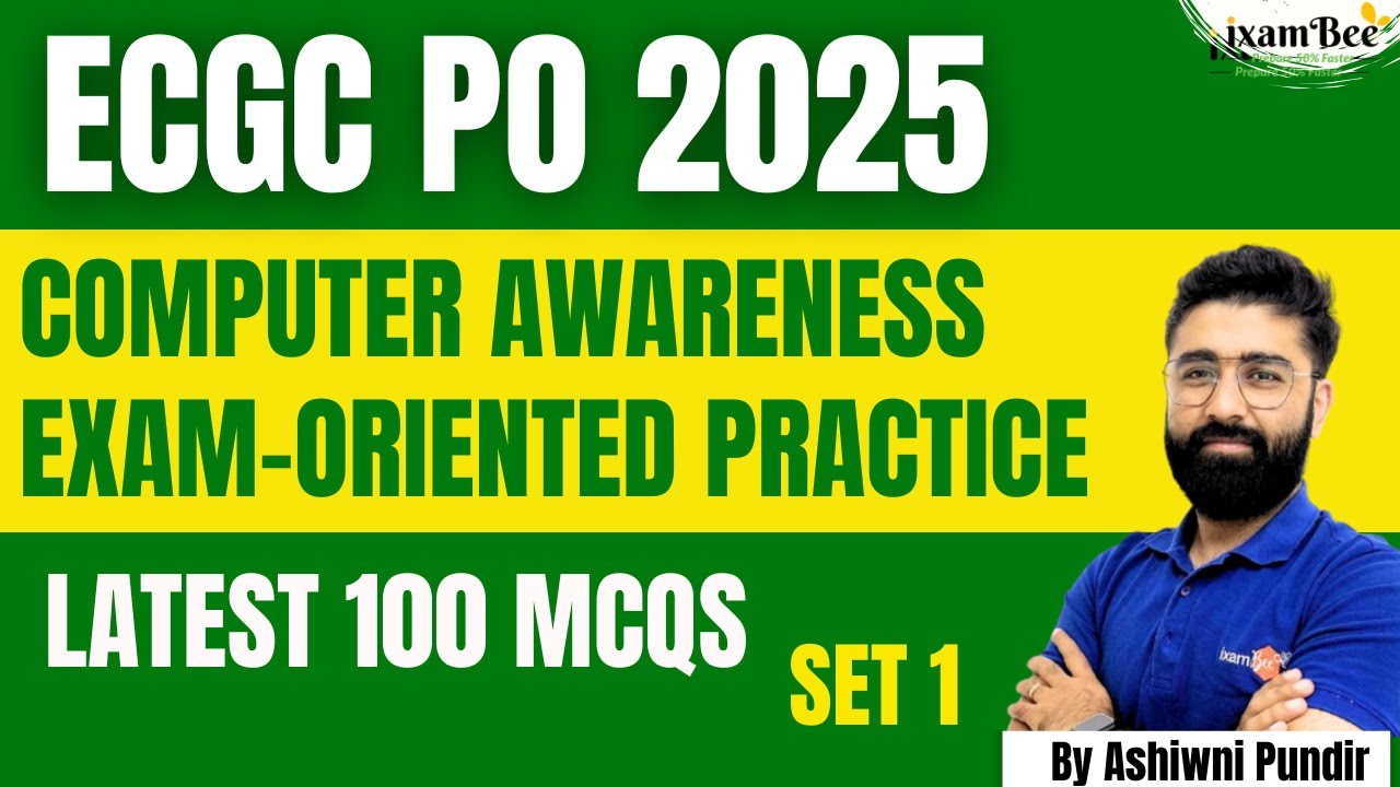 Computer Awareness for ECGC PO 2025 | Latest 100 MCQs | Exam-Oriented Practice Set 1