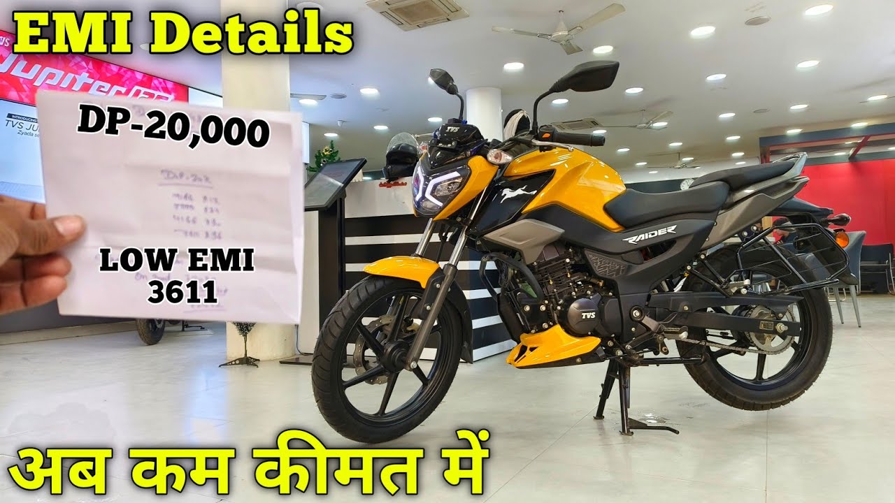 2025 New Tvs Raider 125 Bs6  Bike 💰 Loan Details🔥EMI | Finance, Document, Down Payment