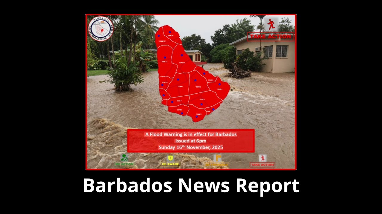 Barbados News Report - Weather Rains Flood Warning - November 17, 2025,