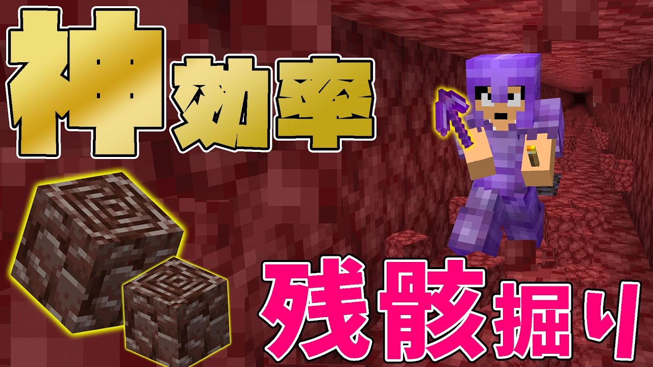 信じられない量が！神効率な古代の残骸の集め方！ PART61【マイクラ】