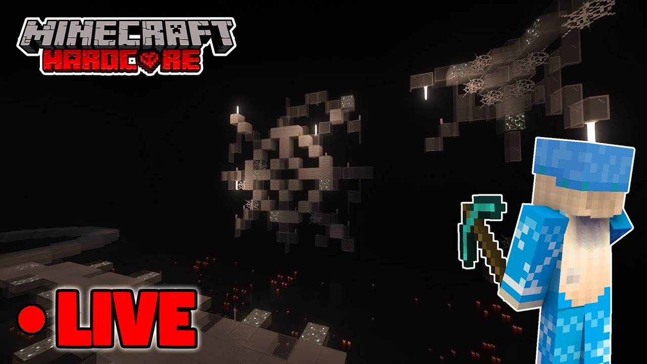 Hardcore Minecraft LIVE - Spider Farm Building (22k day world)