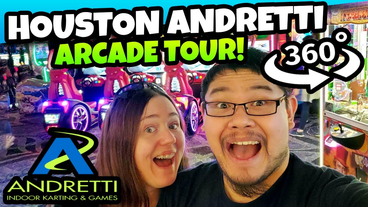 OUR FIRST 360 Arcade Tour at the BRAND NEW Andretti Arcade in Houston!