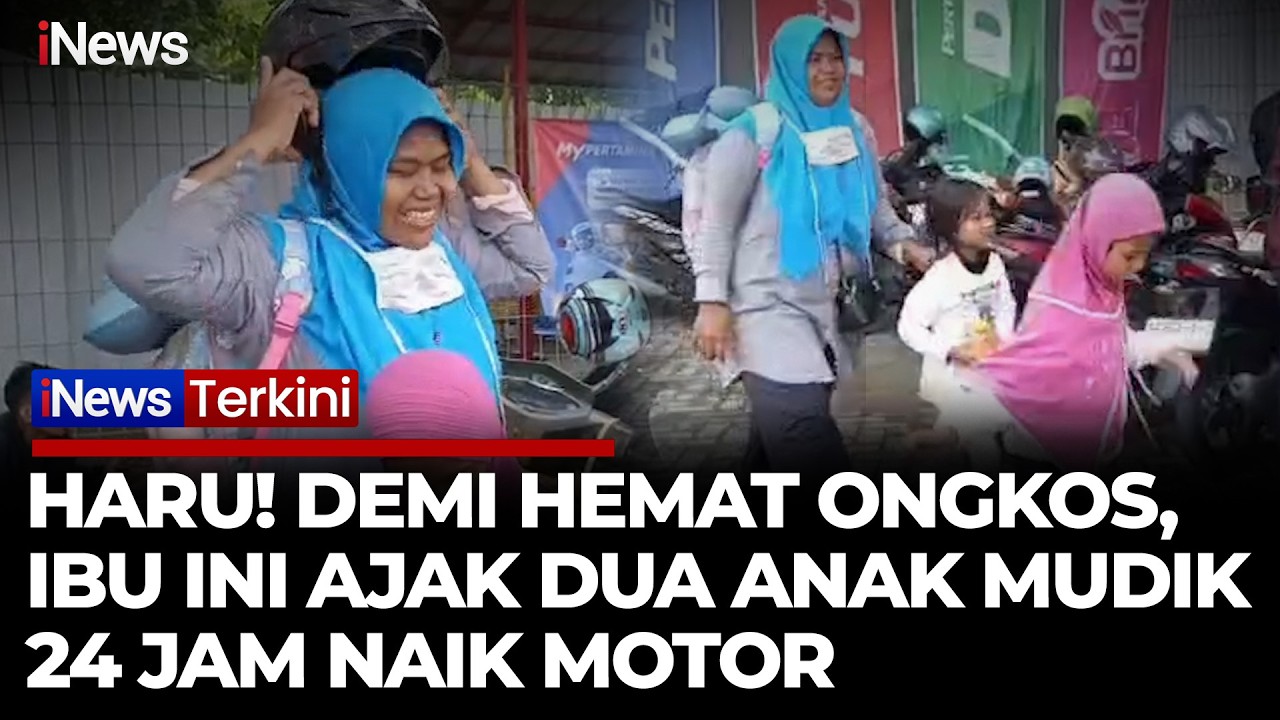 Demi Pulang Kampung! Ibu Ini Naik Motor 24 Jam Bawa Dua Anak dari Karawang ke Madiun | iNews Terkini
