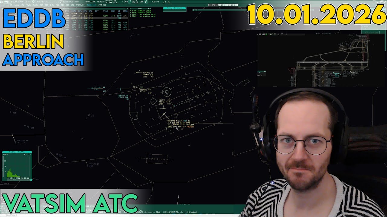 Radar am Samstag ✈ EDDB Berlin Approach am 10.01.2025 ✈ VATSIM ATC