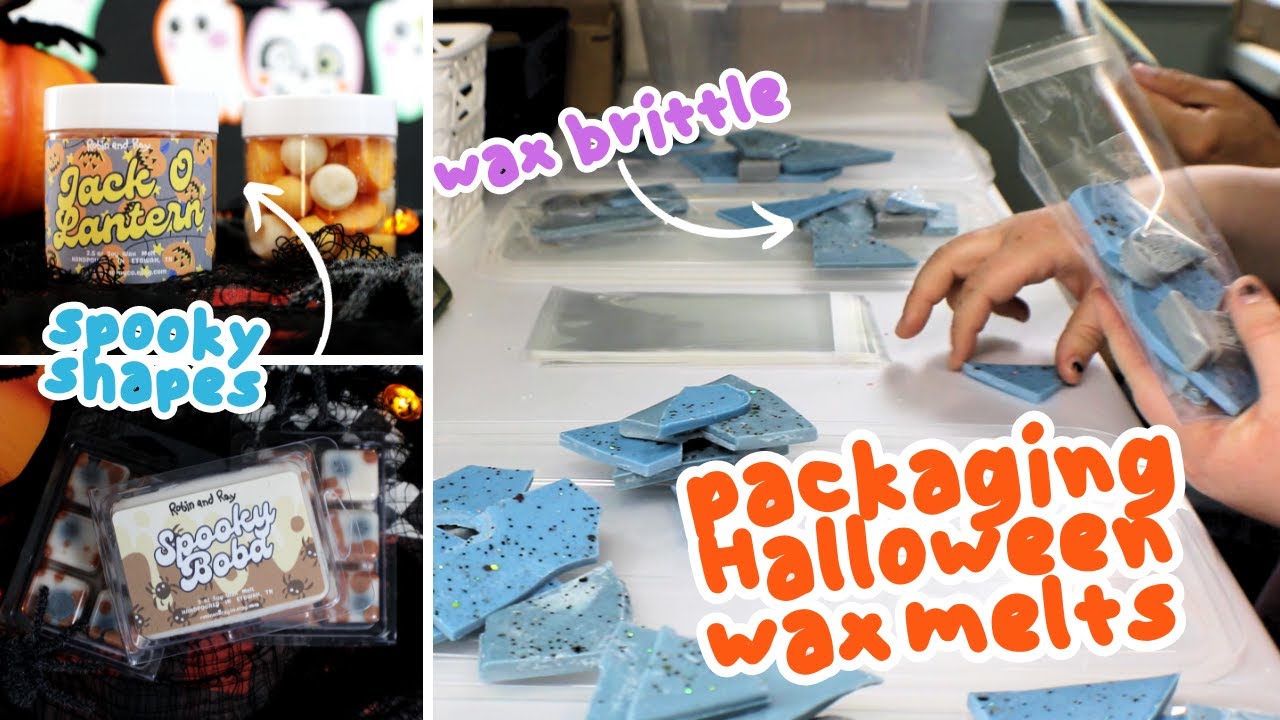 Packaging Halloween Wax Melts | Silent Studio Vlog