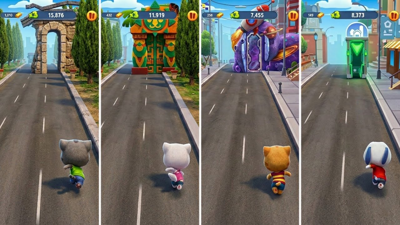 Talking Tom Gold Run: Talking Tom,Talking Angela,Talking Ginger,Talking Hank (Android/iOS) Gameplay