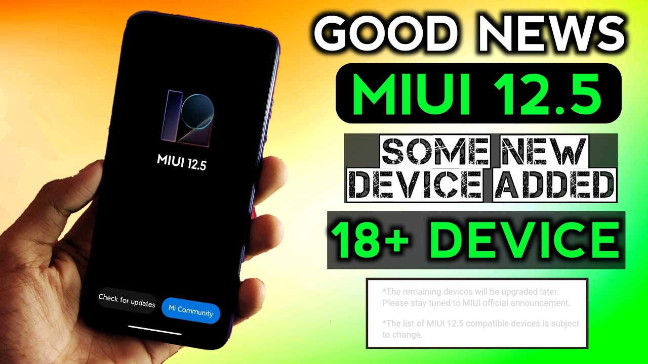 Good News MIUI 12.5 Some New Device Added New List | MIUI 12.5 Update