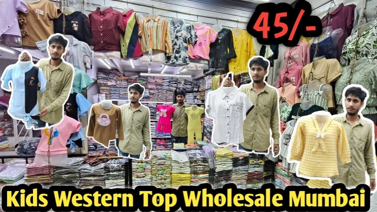 45/- Se Kids Western Outfits Wholesale Market | Girls Fancy Tops, T-shirt & Bottom Collection 🛍️🛍️