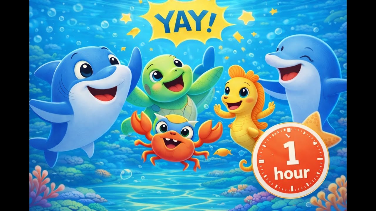 Happy shark song 1 hour loop | Kindergarten Song | Nursery Rhymes & Kids Songs | Neo & Friends
