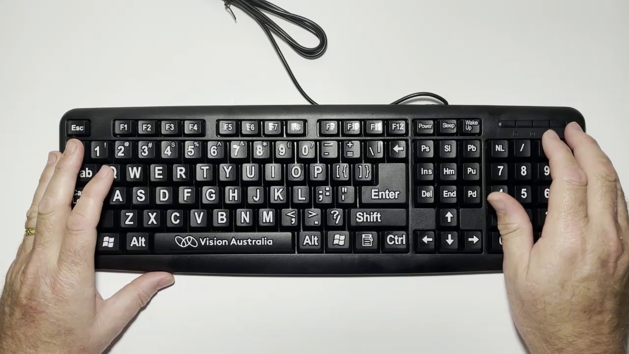 David Woodbridge Product demo - white on black keyboard