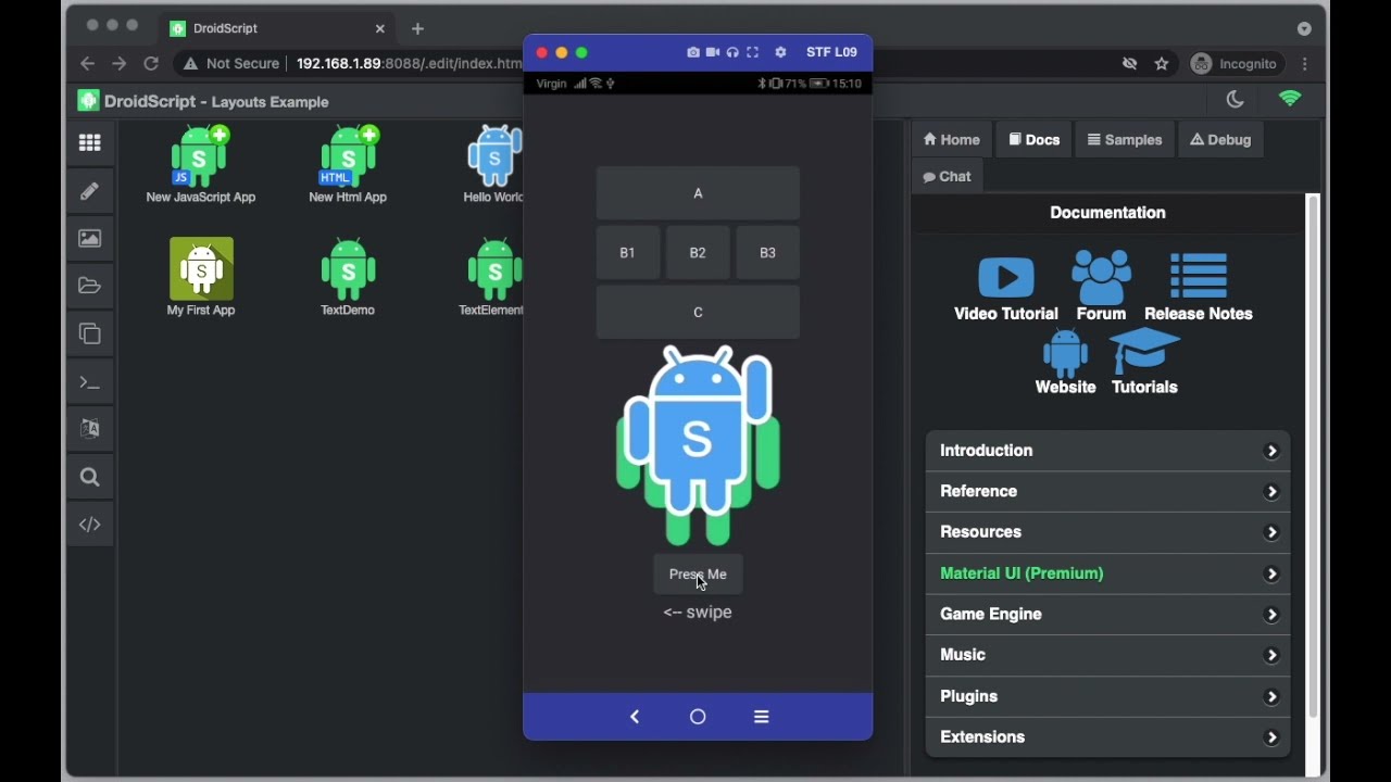 DroidScript Tutorials - Creating Layouts