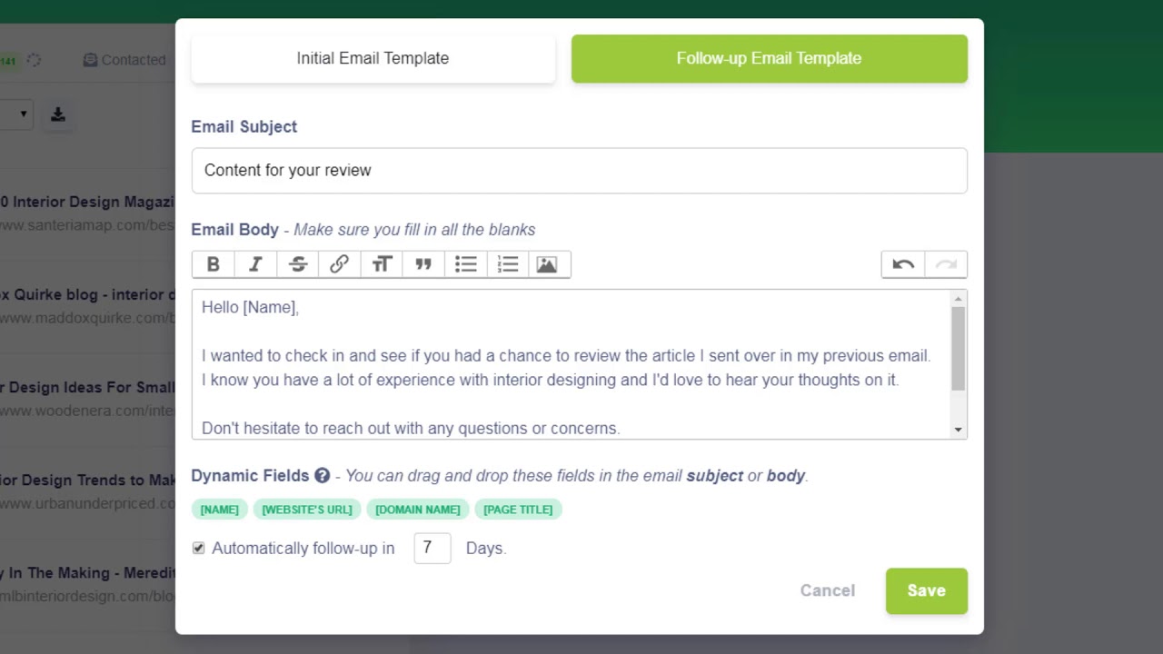Customizing Your Follow-Up Email Template with LinkHunter