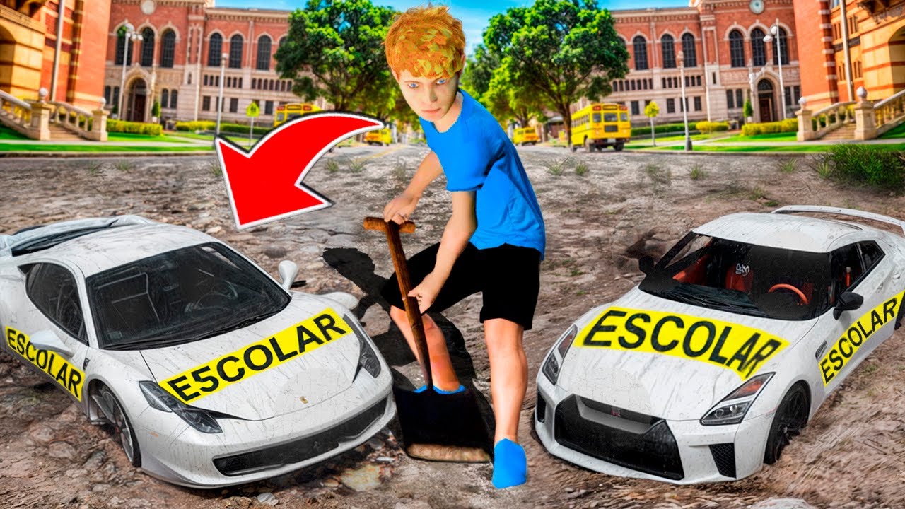 ENCONTRANDO MINI CARROS ENFERRUJADOS de CRIAN&Ccedil;AS na ESCOLA do GTA 5!🧐🚘