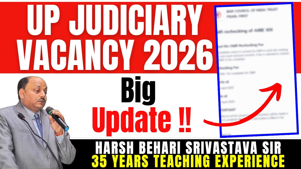 BIG BREAKING !! UP JUDICIARY VACANCY 2026 - BIG UPDATE !! UP PCS J 2026 | Pariksha Refresher
