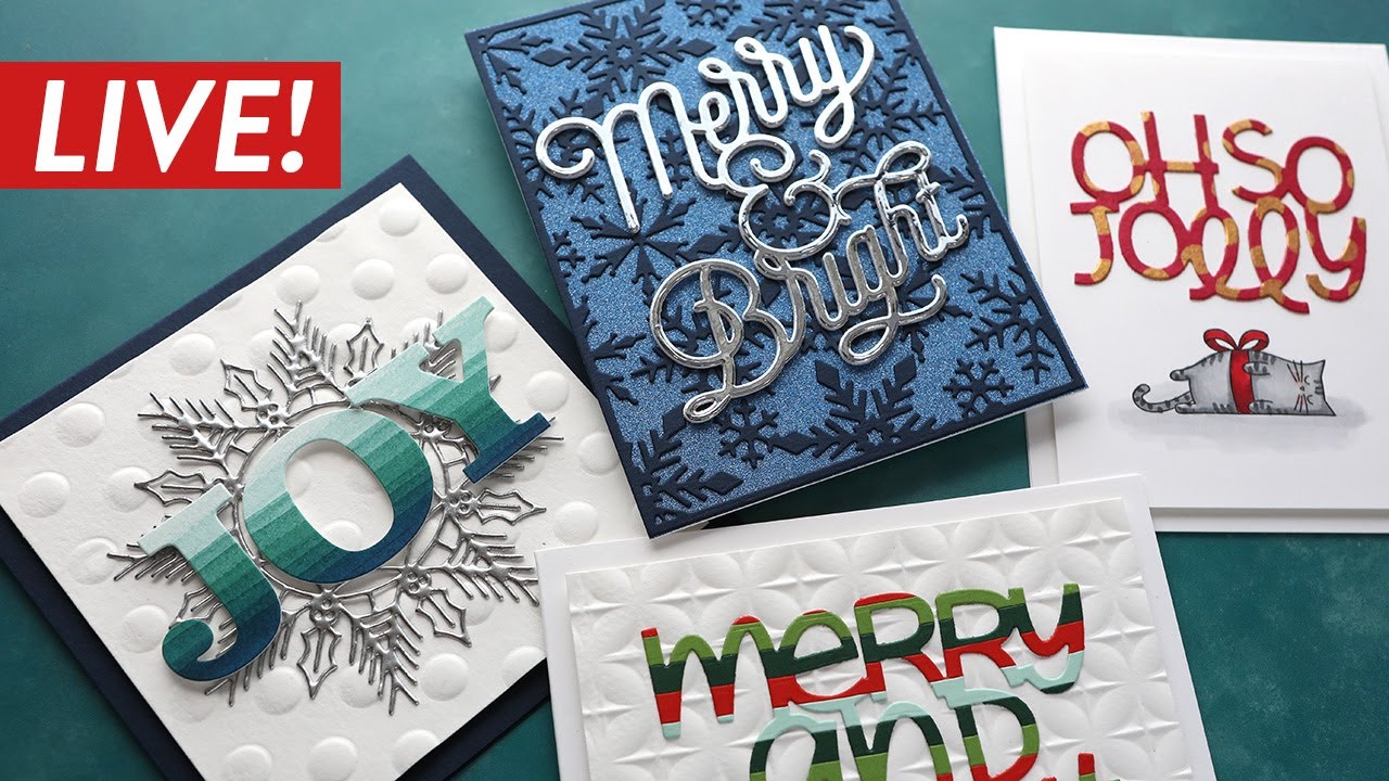 🔴 LIVE REPLAY - Creating 4 Cards with Large Diecut Greetings