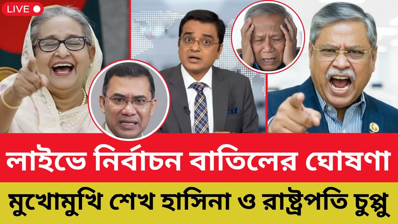 লাইভে নির্বাচন বাতিলের ঘোষণা -  মুখোমুখি শেখ হাসিনা ও রাষ্ট্রপতি চুপ্পু | Shomoyer Barta