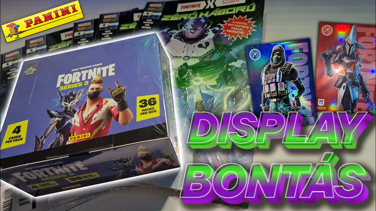 Panini Fortnite Series 3 Display Doboz - 36x Csomag | Bontás