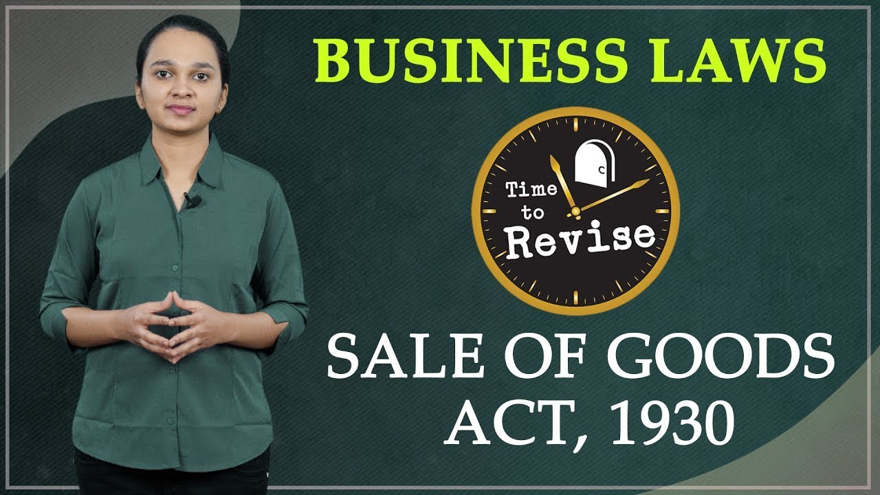 CA Foundation | Business Law | Sale of Goods Act | Full Revision | CA Ashlesha Atal