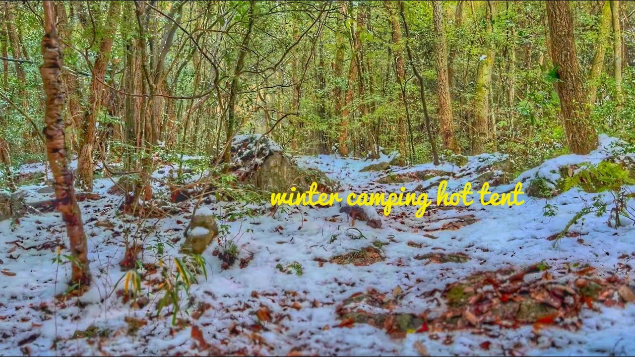 Winter camping hot tent