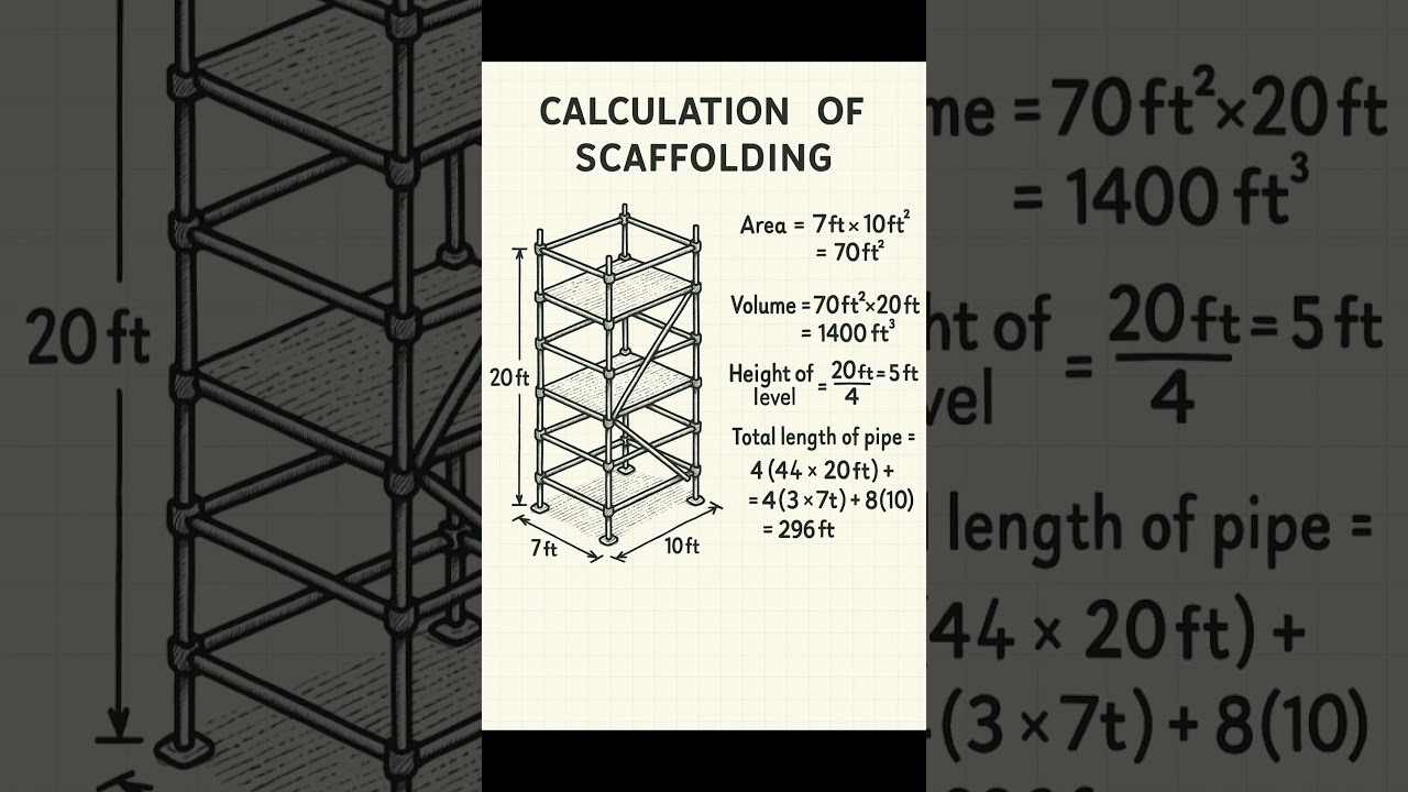 #Calculation of #Scaffolding | #Shorts #Construction #CivilEngineering