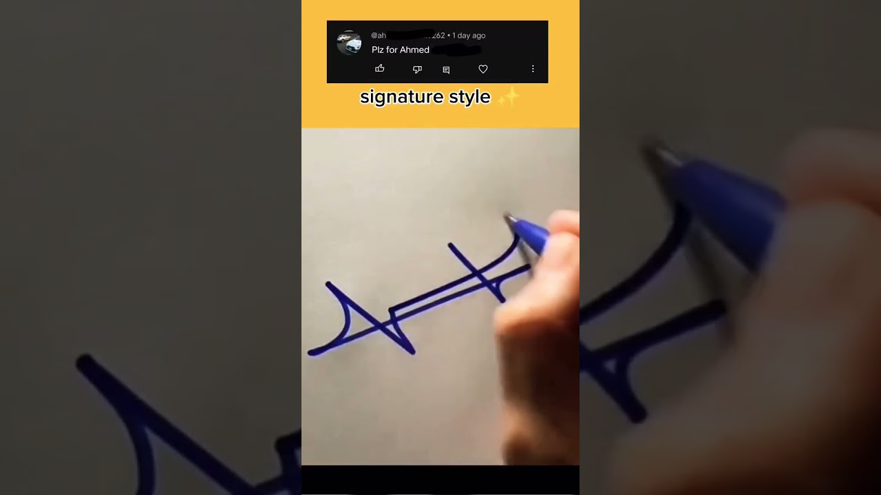 Ahmed name signature | A signature style #ahmad #signature #calligraphy #logo #shorts #trending