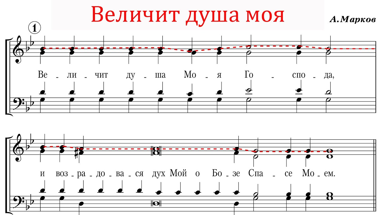 Величит душа моя Господа А.Марков - Сопрановая партия