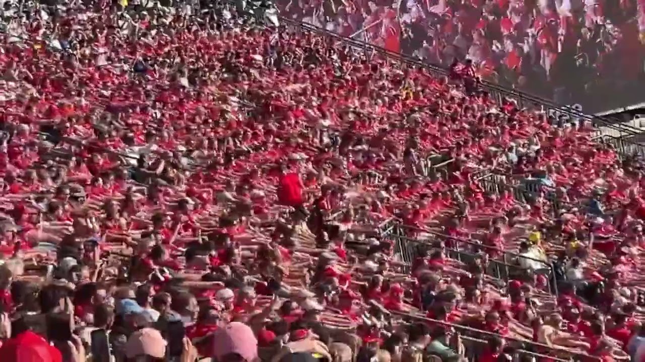 Norway fans do the &lsquo;Viking Row&rsquo; chant at the World Cup game against Iraq
