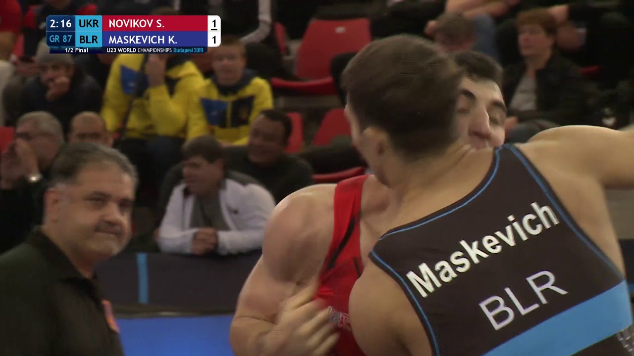 1/2 GR - 87 kg: S. NOVIKOV (UKR) v. K. MASKEVICH (BLR)