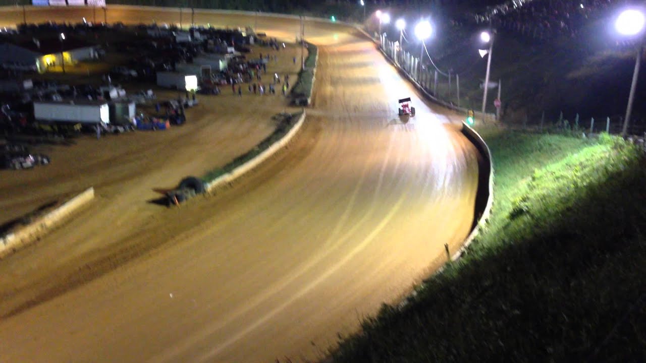 July 12, 2014 Wythe Raceway Test run and wreck  Dave Blaney World of Outlaws Sprint Car