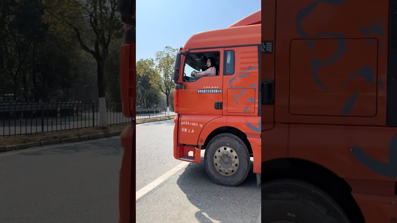 Thật ngưỡng mộ kỹ năng l&aacute;i xe của nữ t&agrave;i xế Tao Tao xinh đẹp #truck #truckdriver #trucker #trucklife