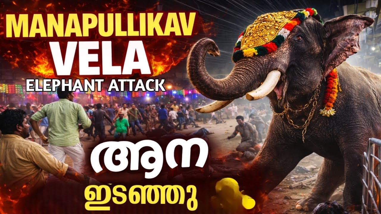 Elephant Attack at manappulikkav vela മണപ്പുള്ളിക്കാവ് വേലയ്ക്ക് ആന ഇടഞ്ഞു