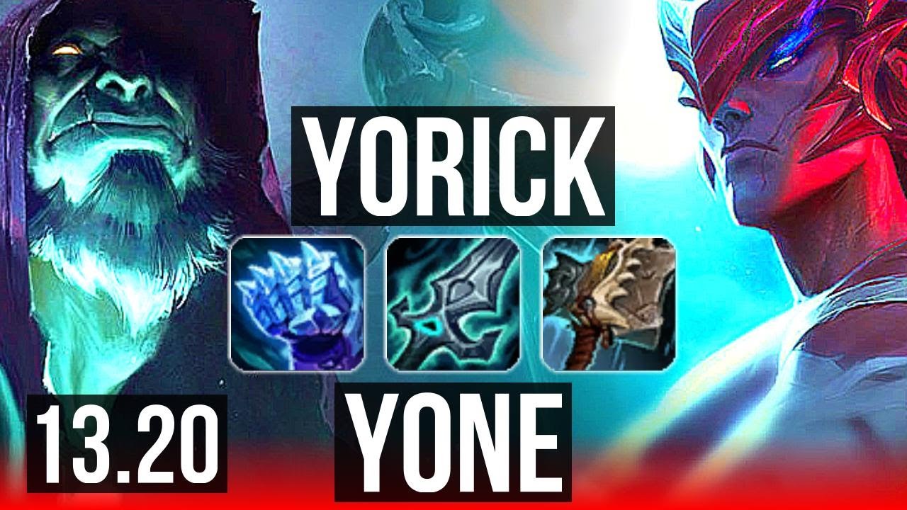 YORICK vs YONE (TOP) | 9 solo kills, 900+ games, 13/3/8, Godlike | EUW Master | 13.20