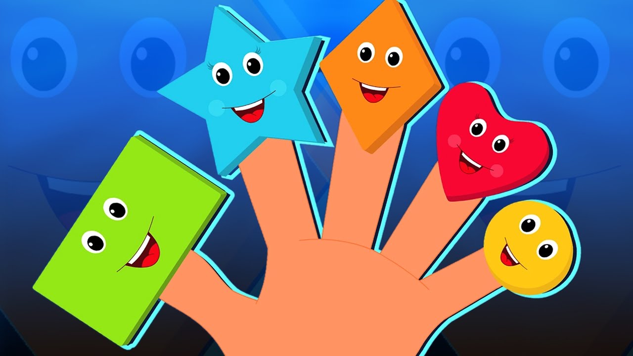 formas dedo fam&iacute;lia | rimas infantis | v&iacute;deo educativo | compila&ccedil;&atilde;o | Shapes Finger Family for kids