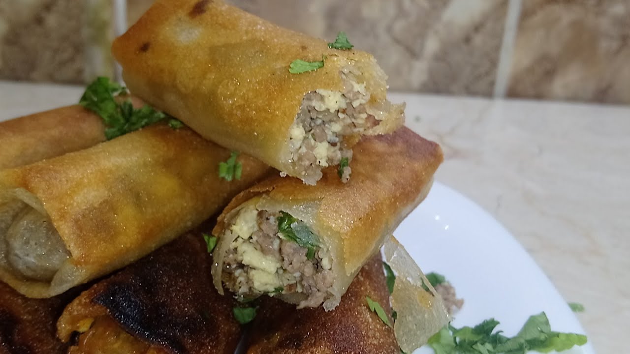 بوراك باللحم المفروم bourek &agrave; la viande hach&eacute;e et oeuf