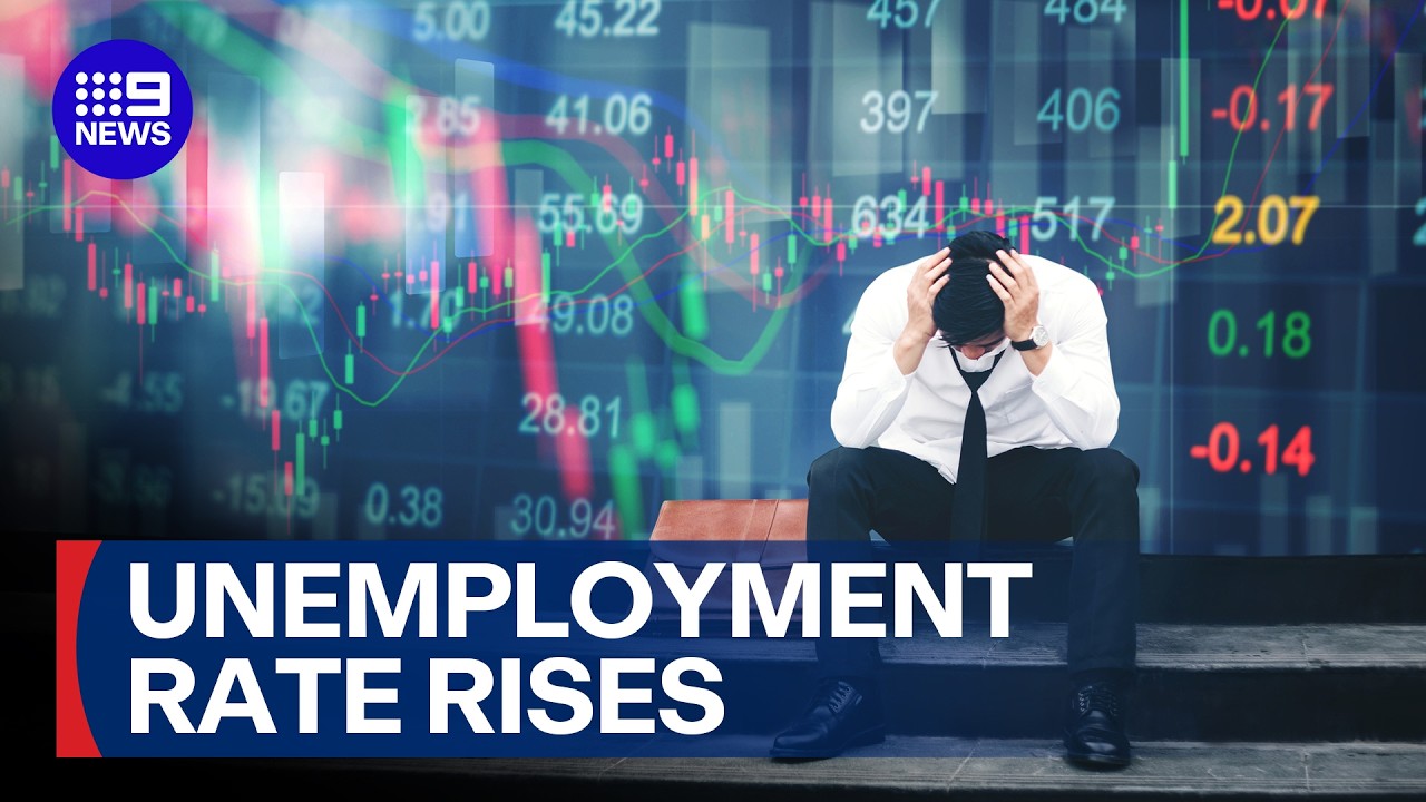 Australian unemployment rises as RBA interest rate hikes loom | 9 News Australia