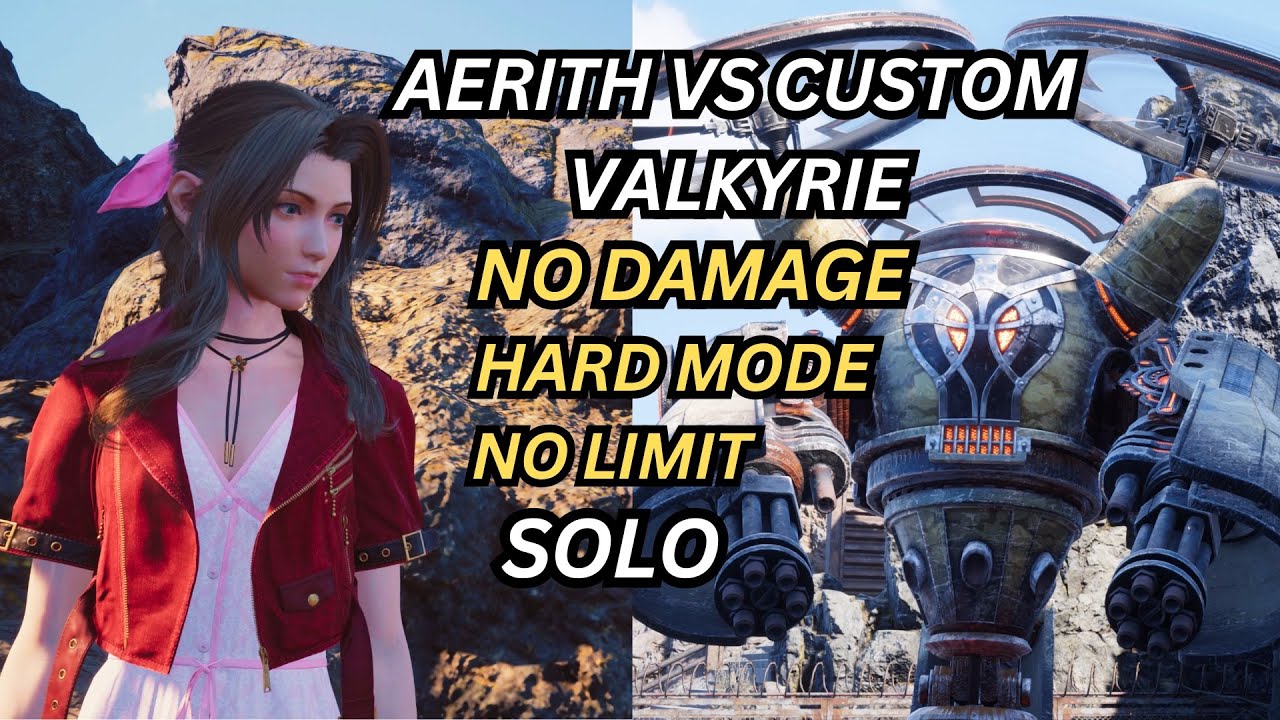 FFVII Rebirth Aerith Solo Vs Custom Valkyrie  (No Damage, Hard Mode, No Limit)
