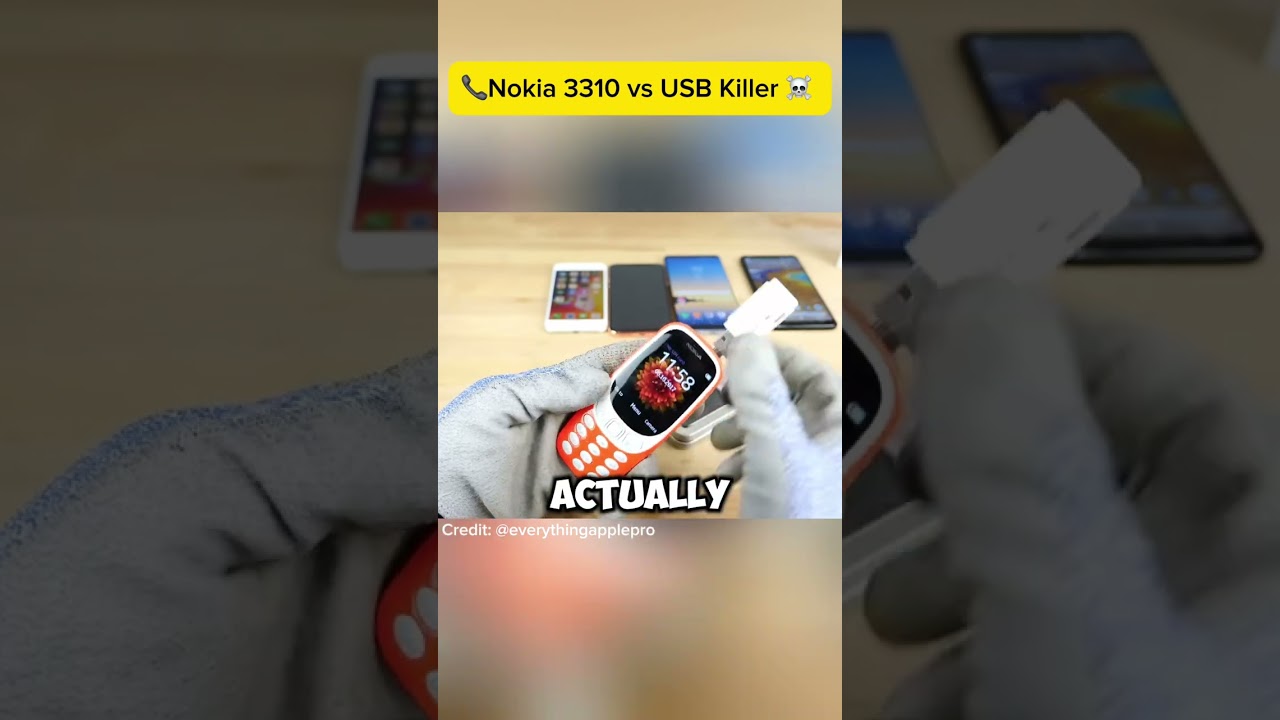 Can a Nokia 3310 survive a USB Killer? (Credit: @EverythingApplePro) #nokia #tech #apple #ps5 #ai