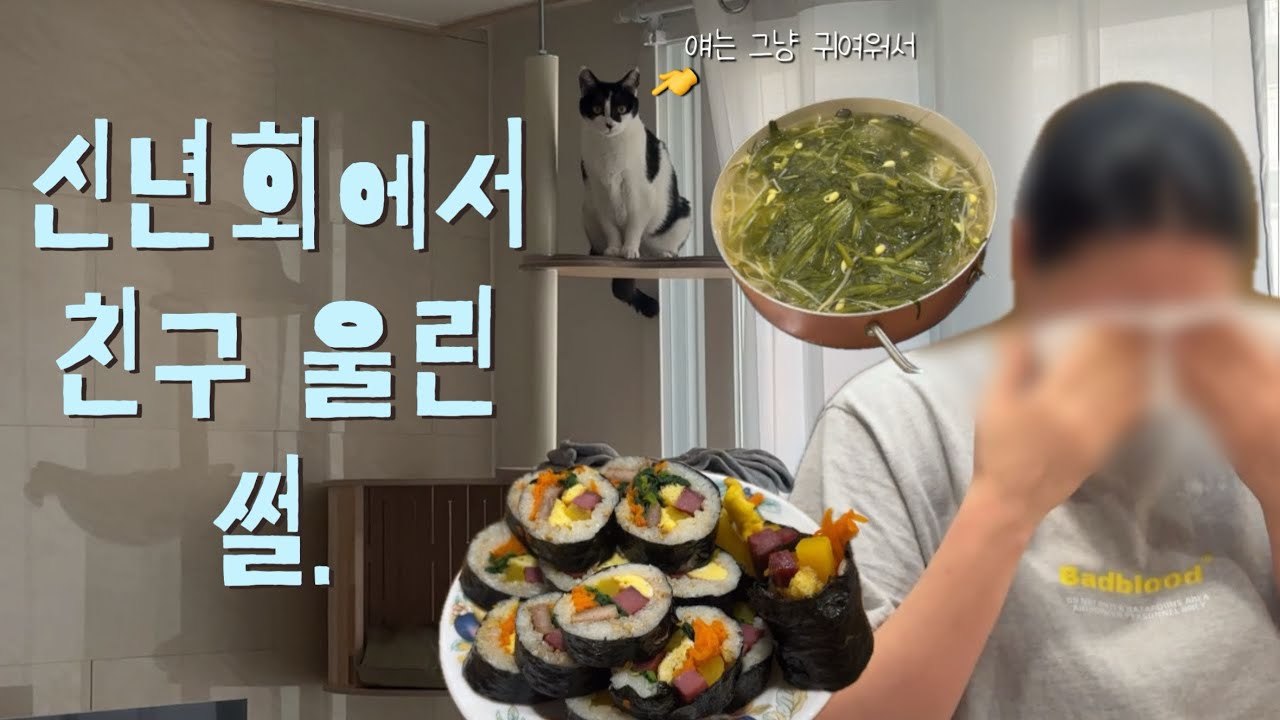 2026년 백수 기념 브이로그✌️ | 항상 취해있는 우리 | 신년회 먹방 고양이 수영