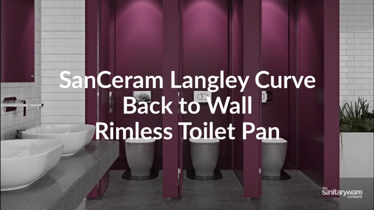 SanCeram Langley Curve Back to Wall Rimless Toilet Pan