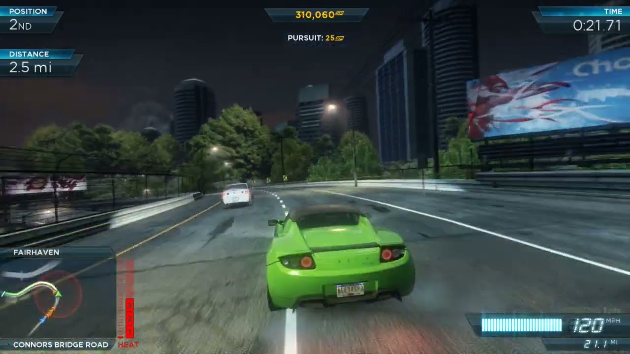 Tesla Roadster Sport Harbor Run Need For Speed Most Wanted 2012 Gameplay