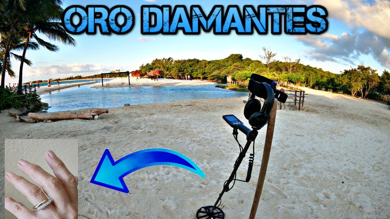 ANILLO DE ORO con DIAMANTES/Detección en el Caribe Mexicano