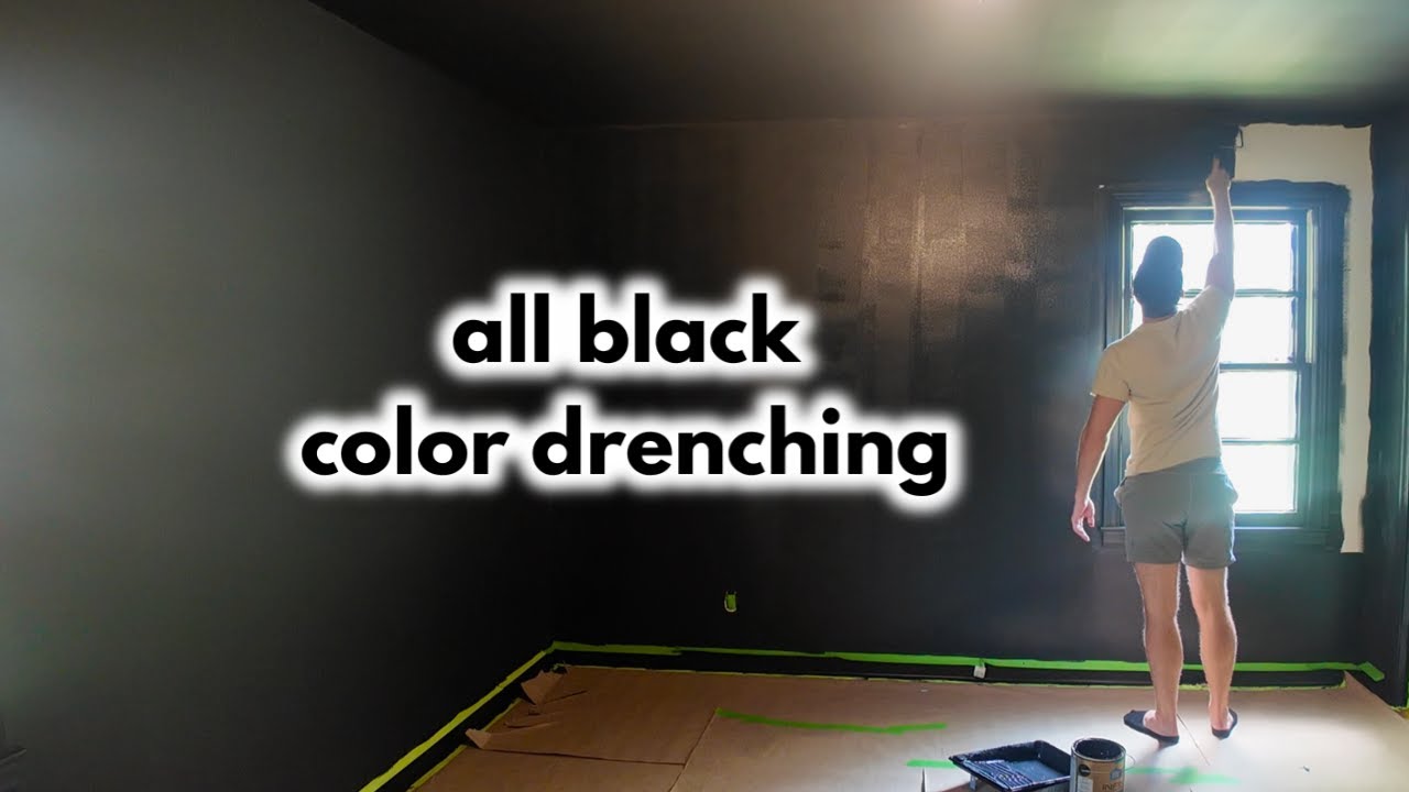 Painting a Room Completely BLACK | Bold Color Drenching Transformation