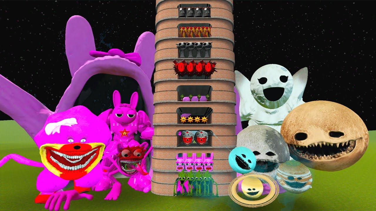 TALLGRASS LITTLE TO BIG ALL PINKI SPRUNKI VS MOON WOKE UP PHASES 1 - 10 in Garry's Mod!