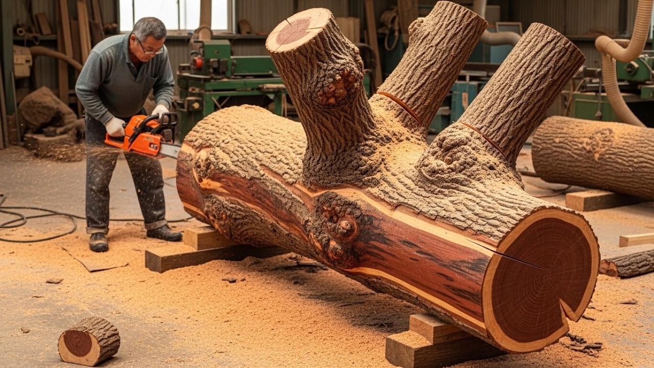 Unique Wood! Unique Idea! Amazing 75-Year-Old Craftsman!