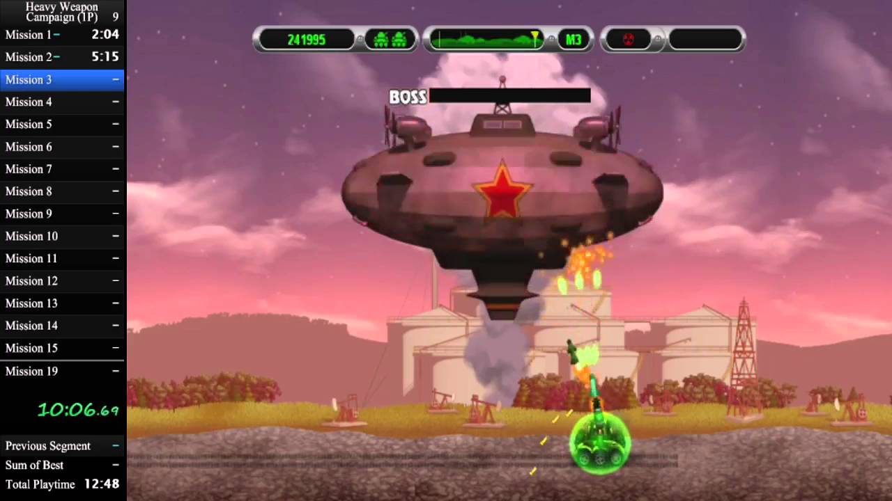 Heavy Weapon Campaign (1P) Speedrun in 1:46:56