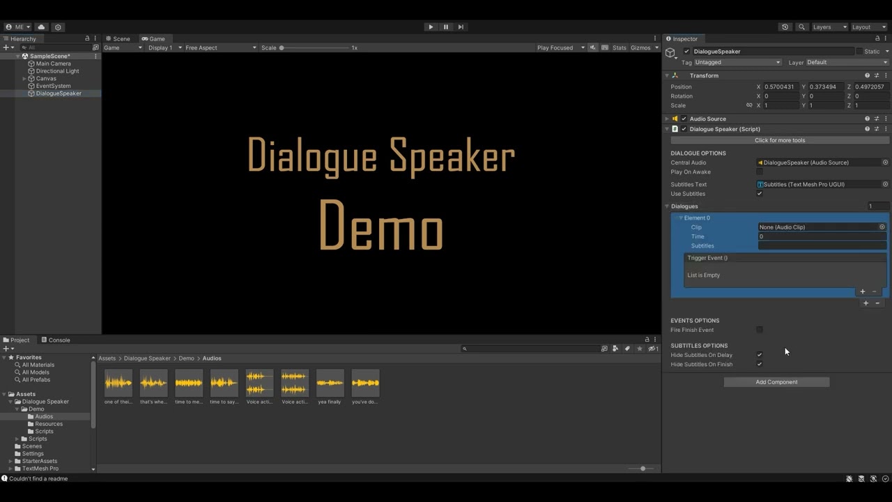 Dialogue Speaker for Unity Tutorial