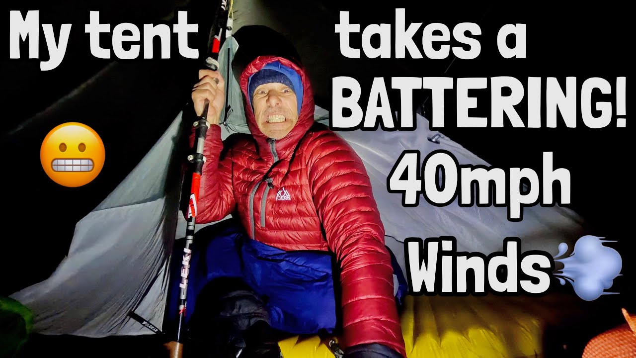 💨⛺️😬 HANGING ON to my Tent in 40mph+ Winds - Solo Wild Camping in the Lake District