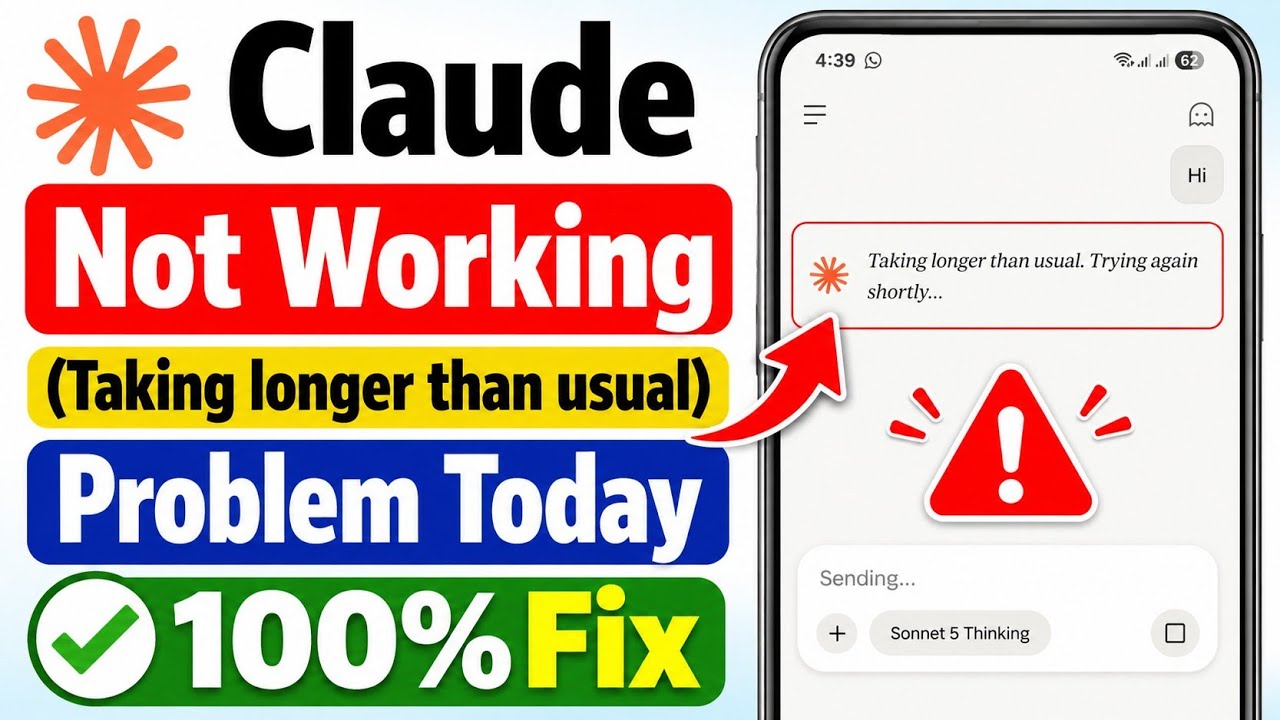 Claude AI Taking Longer Than Usual. Trying Again Shortly || Claude AI Server Down Problem Fix Today
