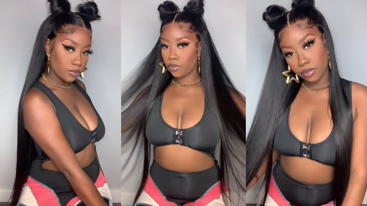 BOMB 💣 Half Up Half Down With Two Messy Buns FT UNice Hair 13x6 HD 28”Lace Wig