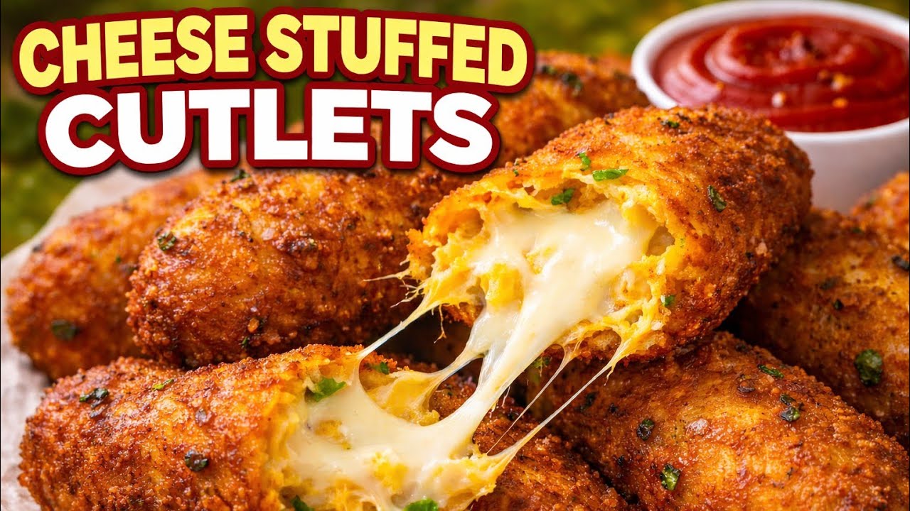 10-MIN SUPER EASY CHEESE CUTLETS🤌🏻😋CRISPY OUTSIDE,CHEESY INSIDE THE MOST ADDICTIVE CHEESE CUTLETS😋❣️